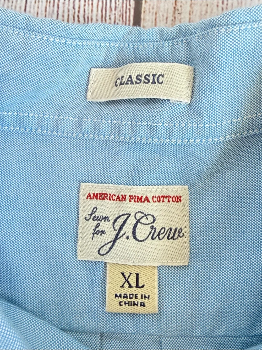 J. CREW Patriotic Blue Button Down Pima Cotton Shirt XL